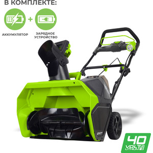 фото Снегоуборщик аккумуляторный greenworks gd40stk6