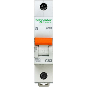

Выключатель автоматический модульный Schneider Electric 1п C 63А 4.5кА BA63 Домовой SchE 11209, 1п C 63А 4.5кА BA63 Домовой SchE 11209