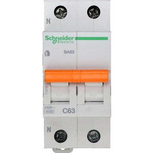 

Выключатель автоматический модульный Schneider Electric 2п (1P+N) C 63А 4.5кА BA63 Домовой SchE 11219, 2п (1P+N) C 63А 4.5кА BA63 Домовой SchE 11219