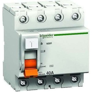 

Выключатель дифференциального тока (УЗО) Schneider Electric 4п 63А 30мА тип AC ВД63 Домовой SchE 11466, 4п 63А 30мА тип AC ВД63 Домовой SchE 11466