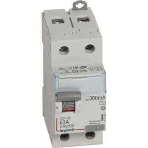 

Выключатель дифференциального тока (УЗО) Legrand 2п 63А 30мА тип AC DX3 Leg 411506, 2п 63А 30мА тип AC DX3 Leg 411506