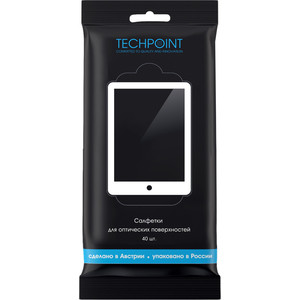 Чистящие салфетки Techpoint влажные, для оптических поверхностей, бумага Lux, 40 шт