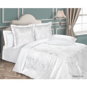 Комплект постельного белья Ecotex семейный, сатин-жаккард, Эстетика Орнелла (4650074956596)