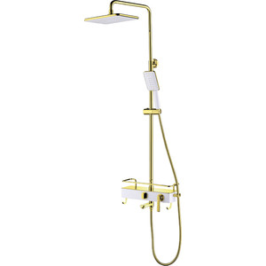 Душевая система Lemark Mista со смесителем, золото/белый (LM6462WG) настенная душевая система rush flores со смесителем для ванны с поворотным изливом золото flg0835 5