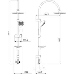 Термостат для ванны Lemark Yeti с душем, хром (LM7832C, LM8801C)