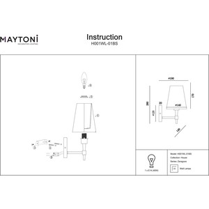 фото Бра maytoni h001wl-01bs