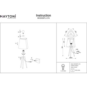 фото Настольная лампа maytoni mod008tl-01n