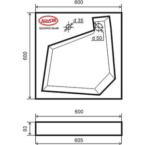 Раковина над стиральной машиной ALTASAN Quadro 60x60 (UPP60QUADROs)