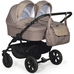 Коляска для двойни Indigo CHARLOTTE 18 DUO Ch 31 (т.бежевый+коричневый)