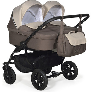 Коляска для двойни Indigo CHARLOTTE 18 DUO Ch 37 (коричневый+бежевый)