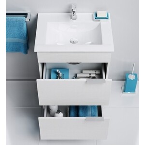Мебель для ванной Aqwella Бриг 60x47 два ящика, белая