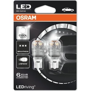 Светодиодные лампы Osram W16W LEDRIVING 6000K 12V Cool White Premium, 2шт, 9213CW-02B