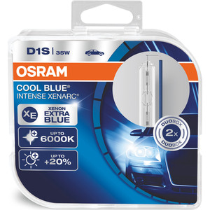Ксеноновые лампы Osram D1S XENARC COOL BLUE INTENSE, 6000К, 85V, 35W, 2 шт, 66140CBI-HCB