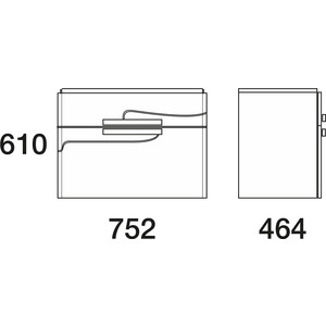 фото Тумба под раковину edelform нота 75,2x46,4 серая (35654)