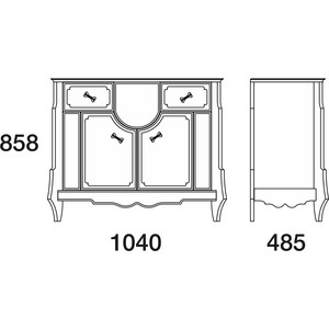 фото Тумба с раковиной edelform луиза 100x49 белая (1-655-50-gm100, 10.030.01000.001)