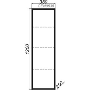 фото Пенал aqwella genesis 35x120 белый (gen0535w)