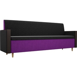 Кухонный прямой диван АртМебель Модерн вельвет черный/фиолетовый Модерн вельвет черный/фиолетовый - фото 1