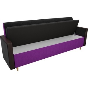 Кухонный прямой диван АртМебель Модерн вельвет черный/фиолетовый Модерн вельвет черный/фиолетовый - фото 2