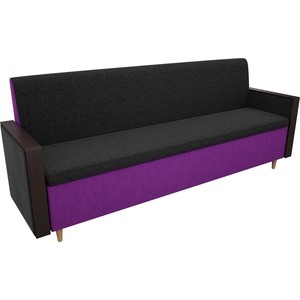 Кухонный прямой диван АртМебель Модерн вельвет черный/фиолетовый Модерн вельвет черный/фиолетовый - фото 3