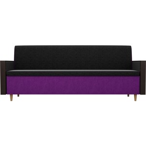 Кухонный прямой диван АртМебель Модерн вельвет черный/фиолетовый Модерн вельвет черный/фиолетовый - фото 4