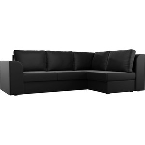 фото Угловой диван лига диванов пауэр экокожа черный правый угол