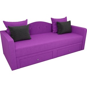 Детский прямой диван АртМебель Дориан вельвет фиолетовый