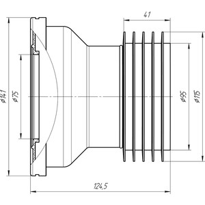 Отвод для унитаза АНИ пласт прямой 110 x 120 (W1218)