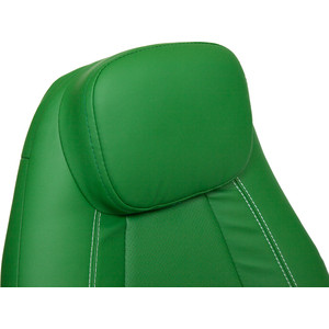 фото Кресло tetchair boss люкс (хром), кож/зам, зеленый/зеленый перфорированный, 36-001/36-001/06