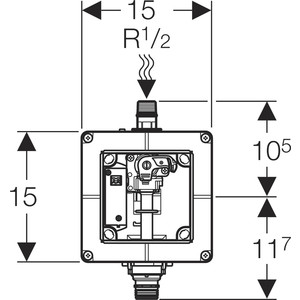 Блок управления смывом Geberit с механизмом, для приводов смыва писсуара HyTouch/HyTronic (116.004.00.1) с механизмом, для приводов смыва писсуара HyTouch/HyTronic (116.004.00.1) - фото 2