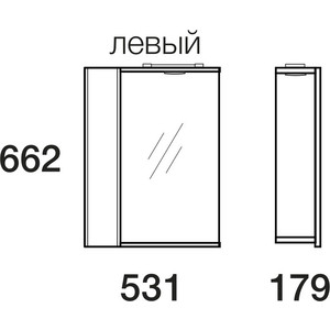 фото Зеркало-шкаф меркана болония 55 с подсветкой, белый (2-212-000-l-s)