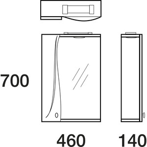 фото Зеркало-шкаф меркана тенерифе 46 с подсветкой, белый (2-126-000-s)