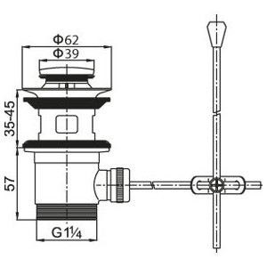 Донный клапан Cezares механический, бронза (CZR-SA2-02)
