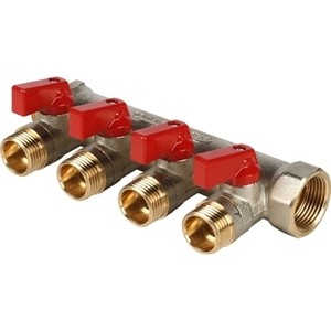 

Коллектор STOUT с шаровыми кранами 3/4'' на 4 выхода 1/2'' (красные ручки) (SMB 6200 341204), с шаровыми кранами 3/4" на 4 выхода 1/2" (красные ручки) (SMB 6200 341204)
