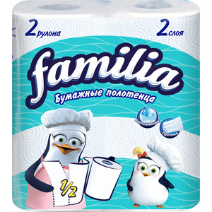 

Бумажные полотенца FAMILIA 2 слоя 2 рулона, 2 слоя 2 рулона