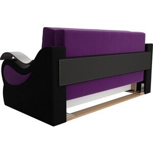 Прямой диван АртМебель Меркурий вельвет фиолетовый/черный (160)