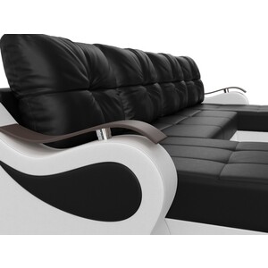П-образный диван АртМебель Меркурий экокожа черный/белый