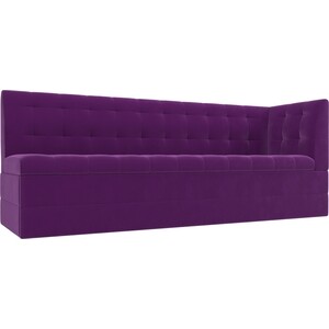 фото Кухонный угловой диван артмебель бриз вельвет фиолетовый правый угол